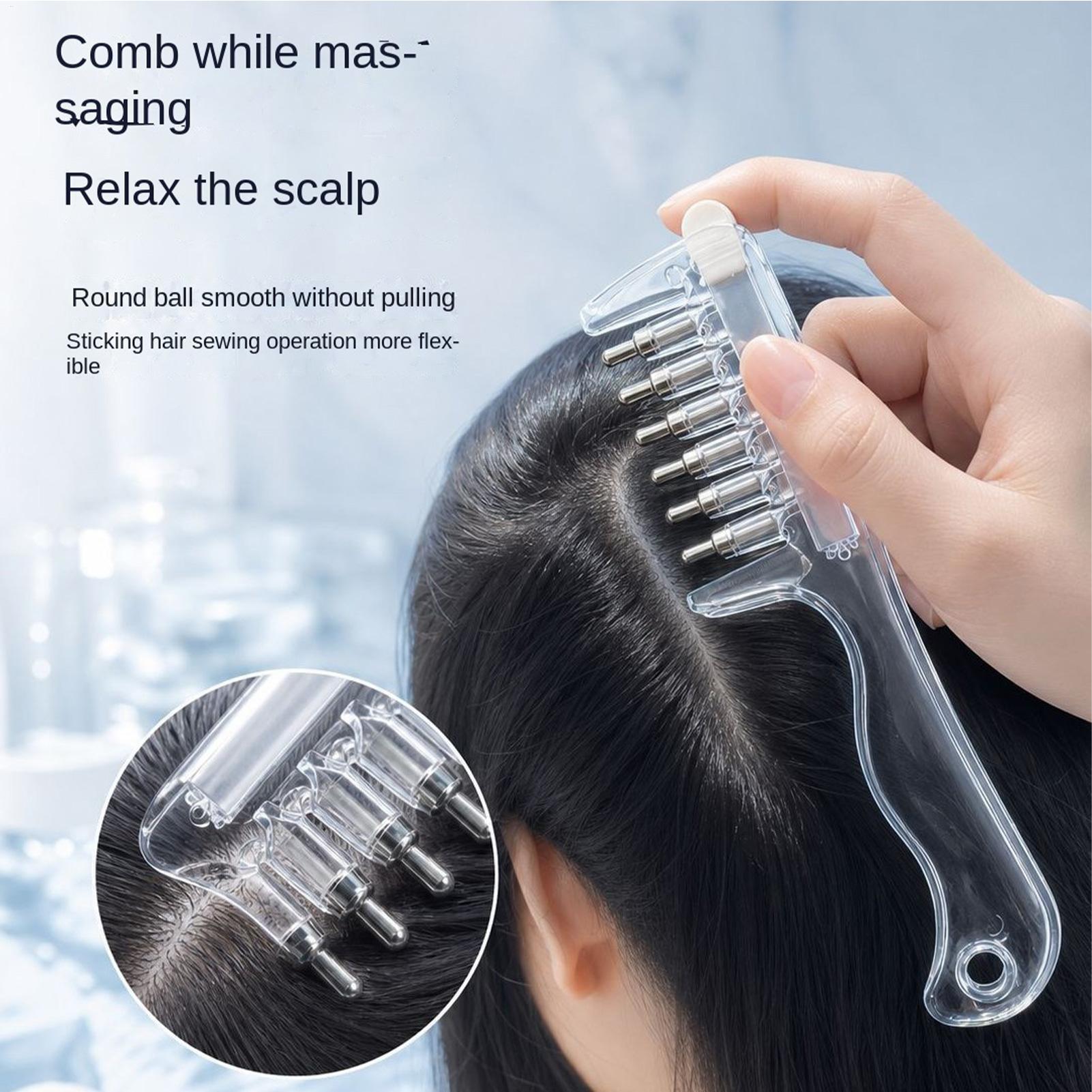 Root Stimulator Liquid - 1 ชิ้น หวีใสพกพาสำหรับจัดแต่งรากผม หวีนวดหนังศีรษะพร้อมหัวจ่ายของเหลว แปรงน้ำมันบำรุงผมและเซรั่ม ป้องกันการรั่วซึม