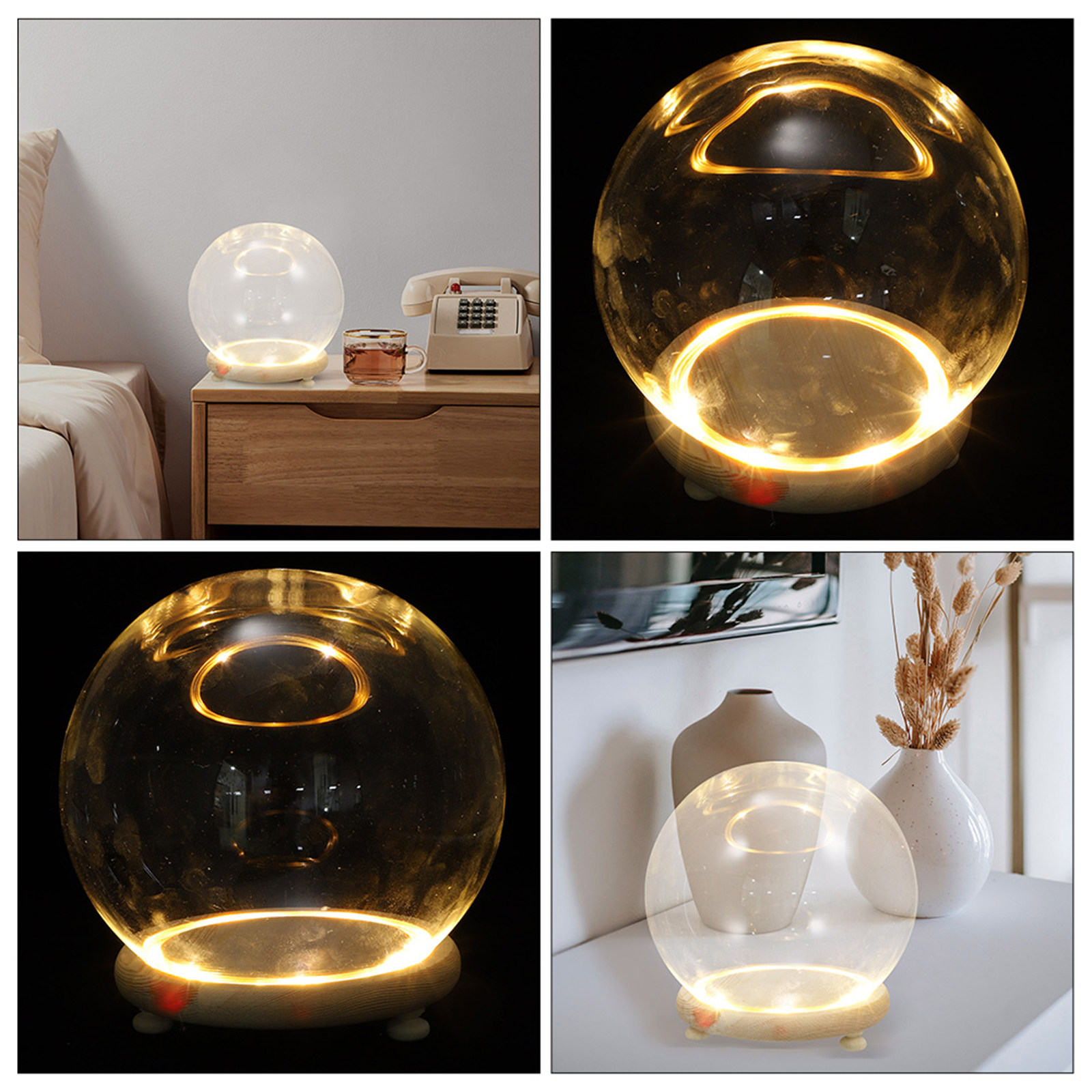 Plastic Dome Clear - ตู้โชว์ทรงโดมแก้ว สำหรับดอกไม้แห้ง ฐานไม้ ฝาครอบแก้วใส สำหรับตกแต่งบ้าน ร้านกาแฟ