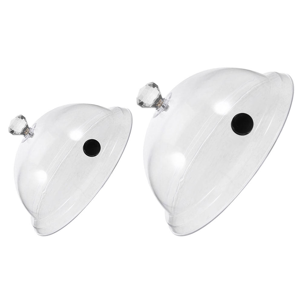 Plastic Dome Clear - 2 ชิ้น โดมอะคริลิคใสสำหรับอาหาร ฝาครอบป้องกัน โดมอะคริลิคใสสำหรับโชว์เค้ก ฝาครอบป้องกัน