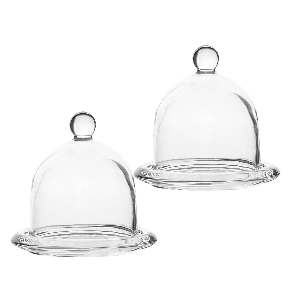 2 ชิ้น ชั้นวางเค้กแก้วมินิ จาน - Plastic Dome Clear บทวิจารณ์และราคา
