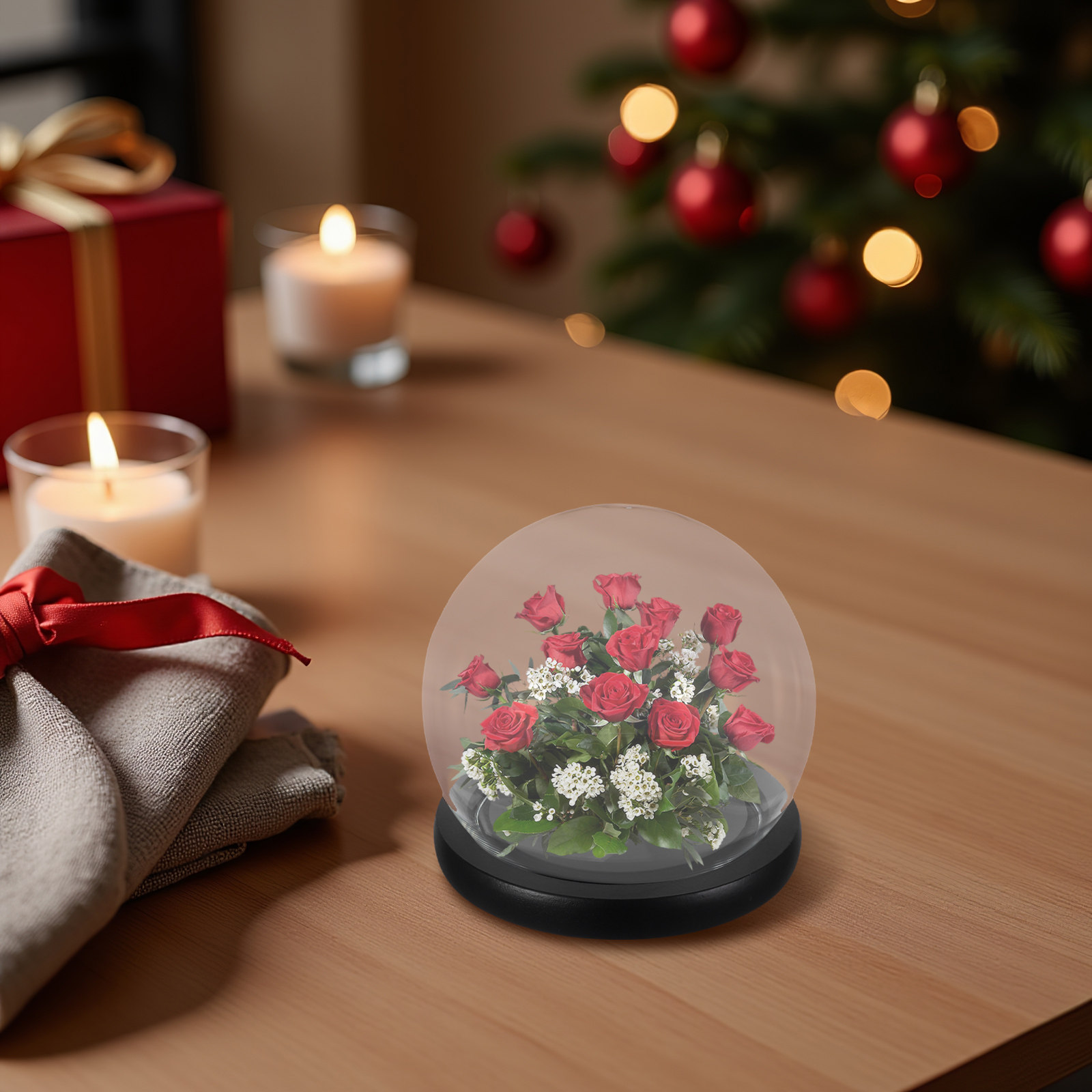 โดมแก้วทรงกลมใส พร้อมฐานไม้เนื - Plastic Dome Clear บทวิจารณ์และราคา